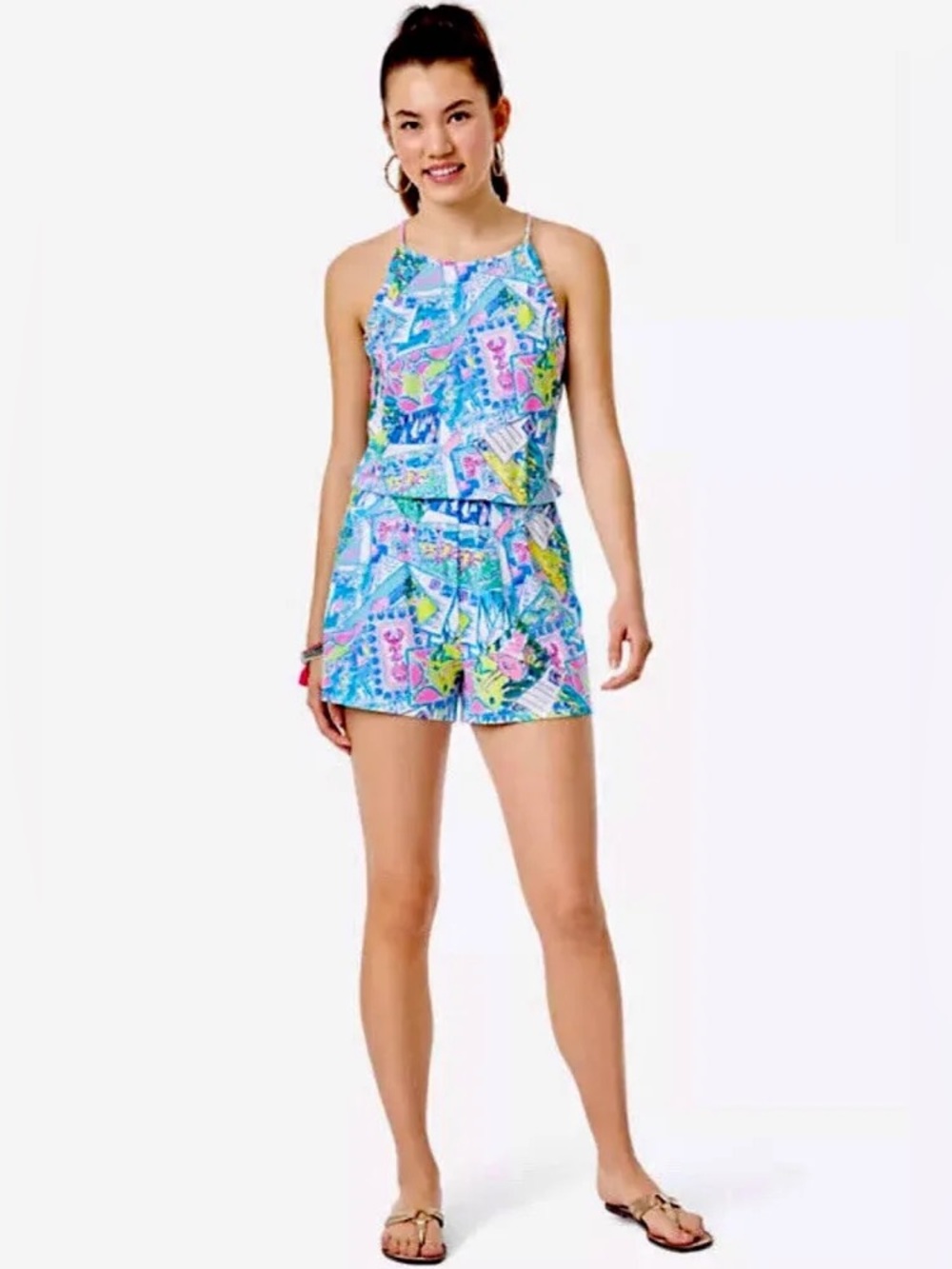 Lilly Pulitzer Dayley Romper - Pop Up Wish You Were Here